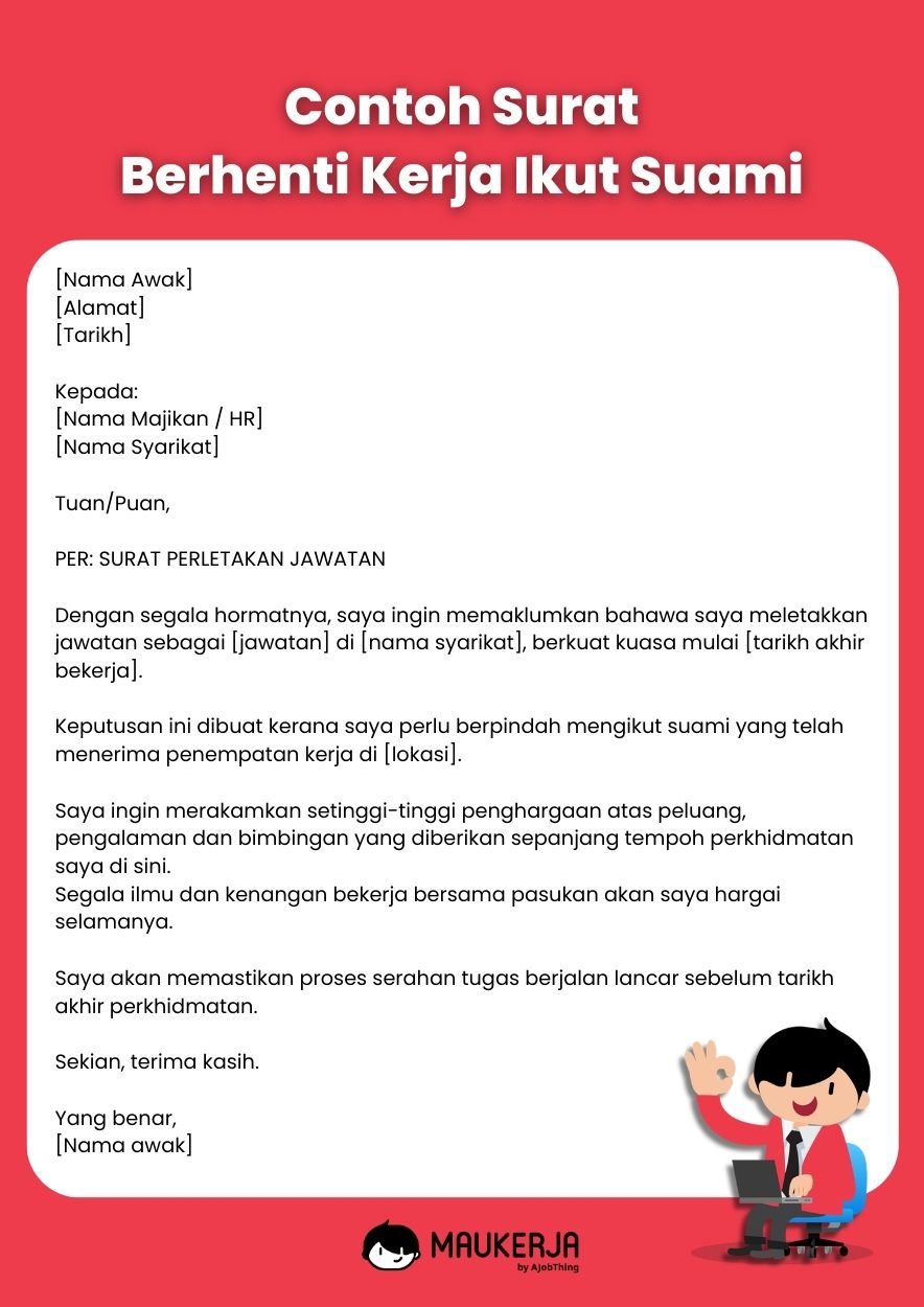 Contoh Surat Berhenti Kerja Ikut Suami